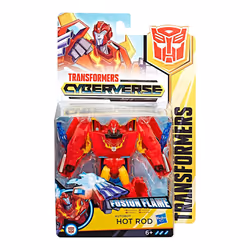 Transformers Cyberverse 5" Hot Rod Fusion Flame Action Attacker Warrior action figure toy