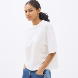 Gu By Uniqlo Dry Wide Tee  5 Minute Sleeves - 07 GRAY/XS