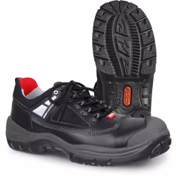 Jalas 3308, Unisex, Safety boots, Black, Red, Silver, CE, EN ISO 20345:2011, S3 HRO WR SRB, Polyurethane (PU), Leather