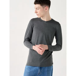 Uniqlo Japan HeaTTech Crew Neck T  9 4 Sleeves - 08 DARK GRAY/XXL