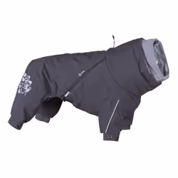 Hurtta Extreme Overall, Cat, Coat, Black, Grey, Polyester, Monochromatic, Winter