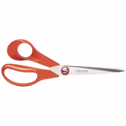 Fiskars 1000814, Adult, Straight cut, Single, Red, Stainless steel, Stainless steel, Universal