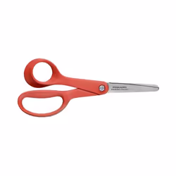 Fiskars Classic, Child, Straight cut, Single, Red, Silver, Metal, Left-handed