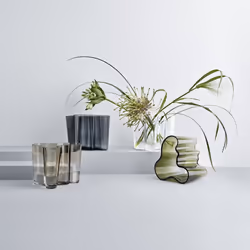 Iittala, 1020905, Alvar Aalto vases, Glass, Grey, 19 x 20 x 16 cm
