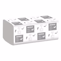 Katrin Plus Hand Towel Zig Zag 2 Handy Pack, 200 sheets, Paper, White, 18 g/m², Nordic Swan Eco Label EU Flower Eco Label, 11 ...