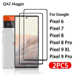 2PCS Full Cover Tempered Glass For Google Pixel 9 8A 8 7 6 6A Pro XL Glass Screen Protector Film