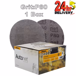 Mirka Autonet 150mm 6" Sanding Mesh Disc P80 1 Box Paintwork Dust Extraction