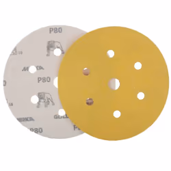 Mirka Gold Hook-It DA Sanding Discs  150mm 6" 80 Grit 6+1 Hole Sander Pads