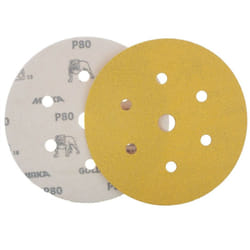 Mirka Gold Hook-It DA Sanding Discs  150mm 6" 80 Grit 6+1 Hole Sander Pads