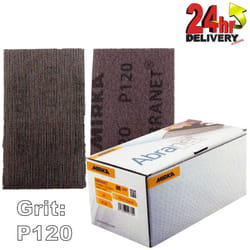 Mirka Abranet 70x125mm P120 Grit 50x HookNLoop Dust Free Sanding Abrasive Strips