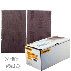Mirka Abranet 70x125mm P240 Grit 50x HookNLoop Dust Free Sanding Abrasive Strips