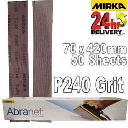 Mirka Abranet 70x420mm P240 Grit 50x HookNLoop Dust Free Sanding Abrasive Strips