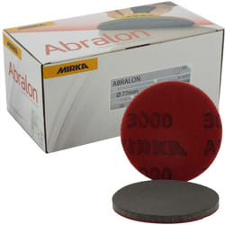 Mirka Abralon 77mm 3 P3000 Grit 20x HookNLoop Foam Fine Finishing Discs Pad