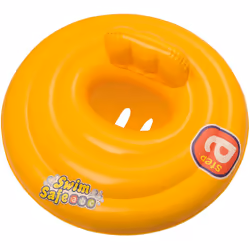 Bestway Baby Swim Safe Seat (Step A) Learn to Swim Round Inflatable, Yellow, 0-12 Months