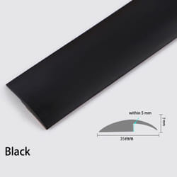 100cm Rubber Floor Trimming Belt Self-Adhesive Floor Trimming Strip Threshold Strip High And Low Carpet Splicing Strip - black, within 5mm?100cm/pcs?