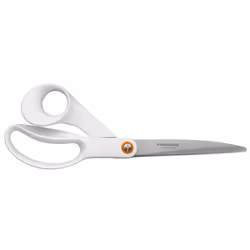 Universal Scissors, Total Length: 24 cm, Steel/Synthetic Material, Functional Form, White, 1020414