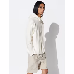 Uniqlo Japan Ultra Stretch Dry Ex Full Zip Hoodie  Long Sleeve - 01 OFF WHITE/L