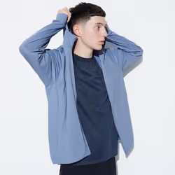 Uniqlo Japan Ultra Stretch Dry Ex Full Zip Hoodie  Long Sleeve - 01 OFF WHITE/L