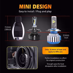 ) 20000LM 4500K 6000K 8000K 3000K HB3 HB4 9005 9006 H3 H1 H8 H7 H4 H11 H9 9012 Bulb Canbus Led Car Headlight 110W - H3/8000K(2PCS