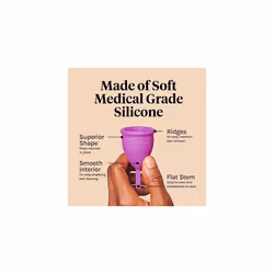 Reusable Menstrual Cup - Violet - model 2 For Normal Or Heavy Flow - (En Version)