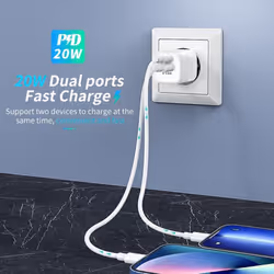 KUULAA 20W GaN USB C Charger Fast Charging Type C PD USB Charger For iPhone 14 13 12 11 Pro Max Samsung S20+ Huawei Xiaomi iPad - EU Plug Black