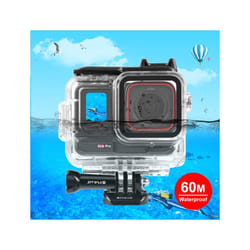 For Insta360 Ace Pro PULUZ 60m Underwater Waterproof Housing Case with Base Adapter & Screw (Transparent)