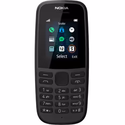 Nokia 105 (2019), Bar, Dual SIM, 4.5 cm (1.77"), 800 mAh, Black