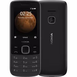 Nokia 225 4G, Bar, Dual SIM, 6.1 cm (2.4"), 0.3 MP, 1150 mAh, Black