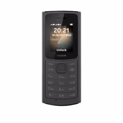 Nokia 110 4G, Bar, Dual SIM, 4.57 cm (1.8"), 120 x 160 pixels, 1020 mAh, Black