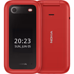Nokia 2660, Flip, Dual SIM, 7.11 cm (2.8"), 0.3 MP, 1450 mAh, Red
