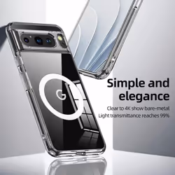 For Google Pixel 8 Pro 7 7A Magsafe Case Magnetic Wireless Charging Translucent Frosted Shockproof Acrylic Bumper Cover for P - black, for Pixel 8 pro