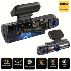 1080P Dual camera,Dash Cam for cars,Front And Inside,car Camera with IR Night Vision,Loop Recording,wide Angle Car DVR Camera - as the picture
