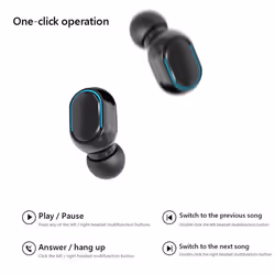 A7S/E7S Bluetooth 5.0 Wireless Sports Earbuds - Black, A7S