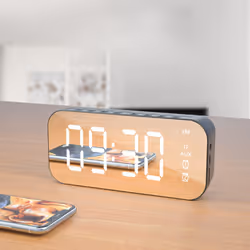 Multifunction Wireless Bluetooth Alarm Clock - Black