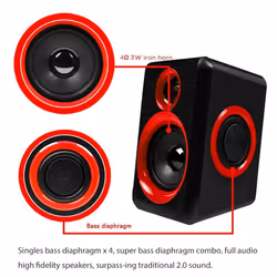 1 Pair Multimedia Surround Sound Stereo Wired Speakers for PC Laptop