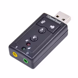 USB External 7.1 Channel Sound Card Microphone Audio Adapter for PC