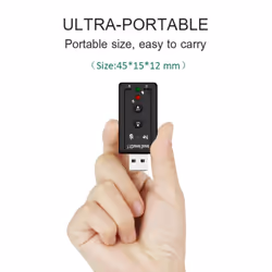 USB External 7.1 Channel Sound Card Microphone Audio Adapter for PC