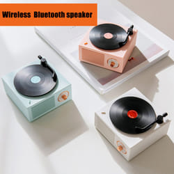Mini Retro Vinyl Record Wireless AUX Music Player - White
