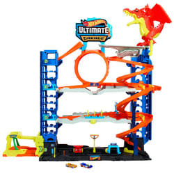 Hot Wheels Let's Race Netflix - City Ultimate Garage Playset with 2 Die-Cast Cars, Toy Storage for 50+ 1:64 Scale Cars, 4 Levels of Track Play, Defeat