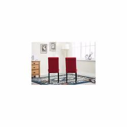 MCC2 x Dining Chairs Lined Fabric Chairs, Solid Wooden Legs home & restaurants - Red