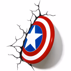 3D Light FX 816733002187 Marvel Captain America Shield 3D Wall Light, Red, White and Blue
