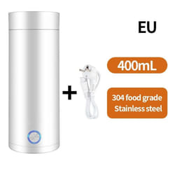 Portable Kettle Heat Preservation Automatic Home Travel Dormitory Students Small Electric Heating Open Water Cup - white, EU