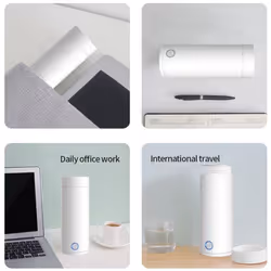 Portable Kettle Heat Preservation Automatic Home Travel Dormitory Students Small Electric Heating Open Water Cup - white, EU