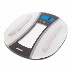 Salter Curve Body Analyser Digital Bathroom Scales, Sleek Glass Design, Weigh with 8 User Memory, Child + Athlete Mode, Easy ...