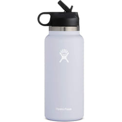 Water Bottle | Straw Lid  |  Outdoor Portable Insulated Cup - White, 40oz
