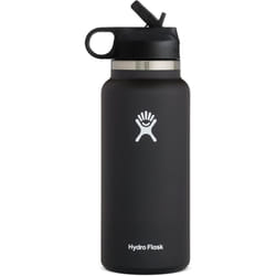 Water Bottle | Straw Lid  |  Outdoor Portable Insulated Cup - Black, 40oz