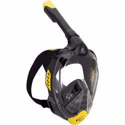 CRESSI Bali Full Face Mask Black/Yellow S/M - Unisex Integral Snorkel Mask, Anti Fog Clear Lens, 100% Silicone, Dry Snorkel w ...