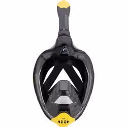 CRESSI Bali Full Face Mask Black/Yellow S/M - Unisex Integral Snorkel Mask, Anti Fog Clear Lens, 100% Silicone, Dry Snorkel with Float Valve, Action C