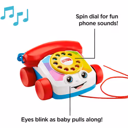 Fisher-Price FGW66 Chatter Telephone, Toddler Pull Along Toy Phone with Numbers and Sounds for 1 Year Old