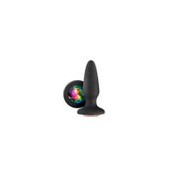 Glams Silicone Rainbow Gem Butt Plug Black